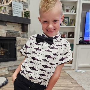 Boys Shark Shirt Button Down Shirts sz 7/8